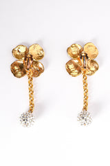 Vintage Rhinestone Flower Ball Drop Earrings back flat lay @ Recess LA