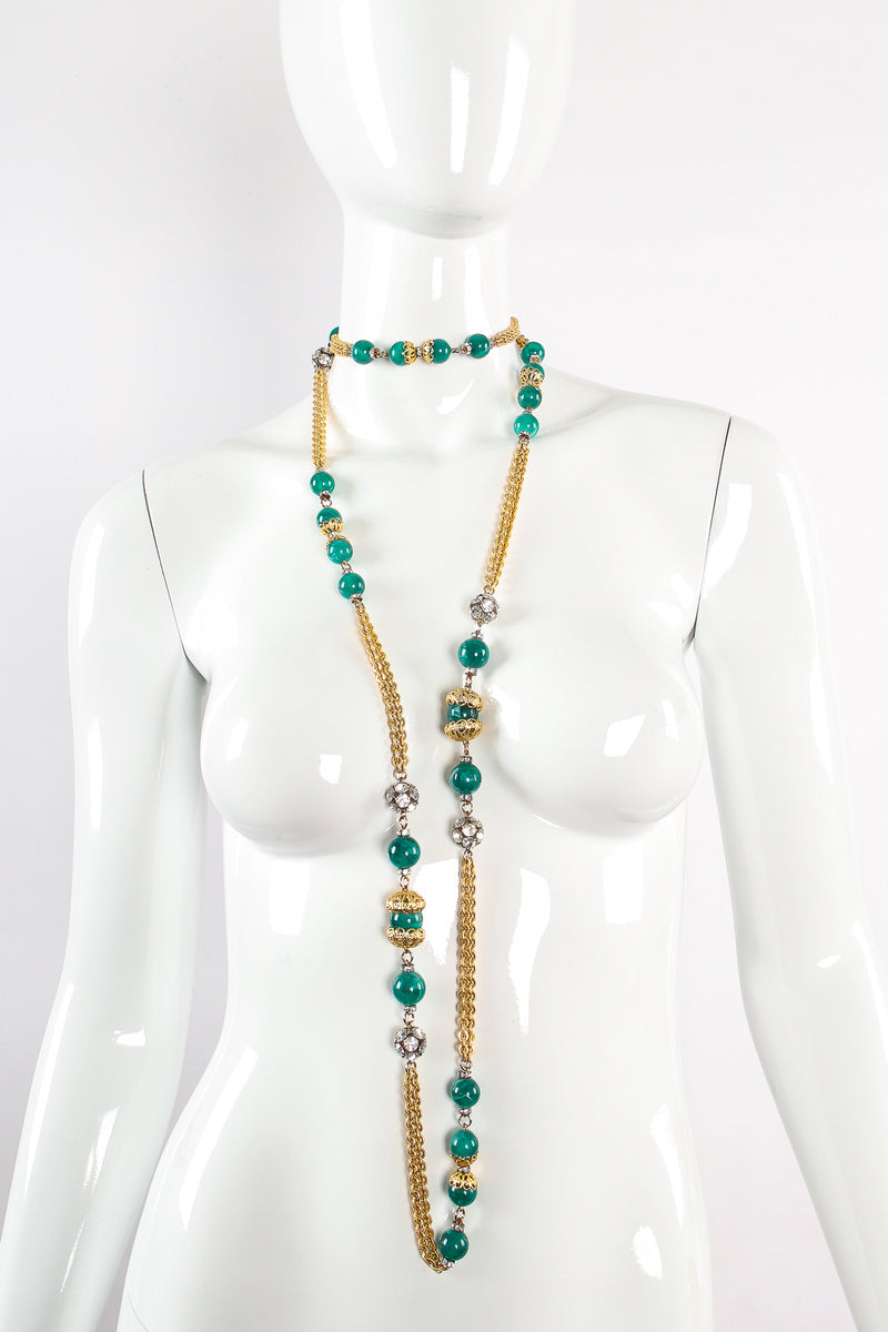 Vintage XL Marble Bead Chain Layering Necklace on mannequin double at Recess Los Angeles
