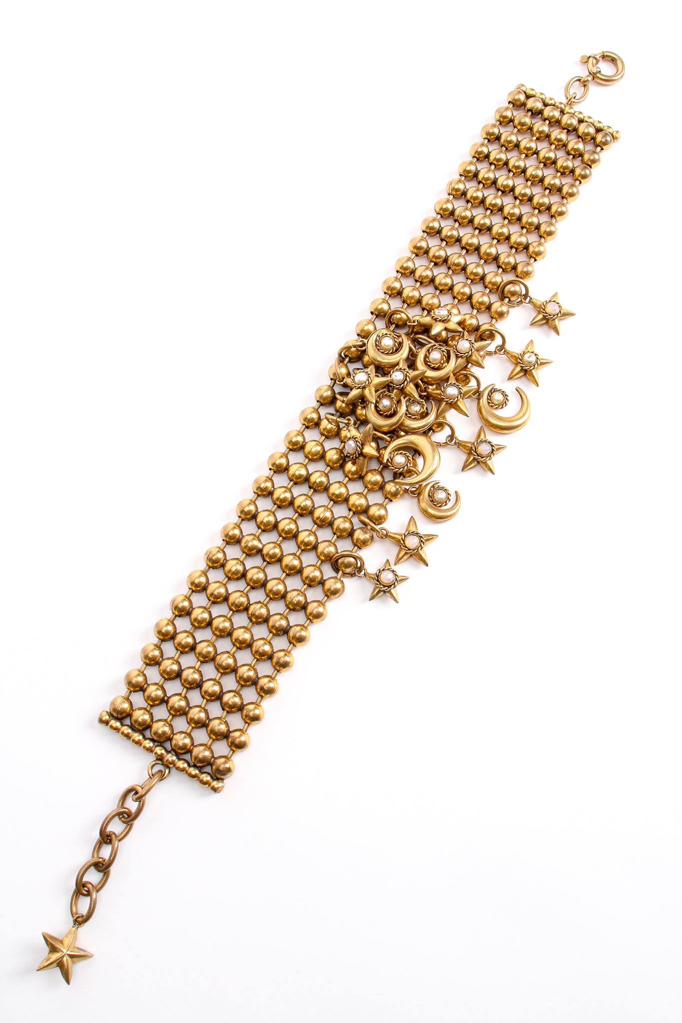 Vintage Moon & Stars Brass Ball Bead Choker at Recess Los Angeles