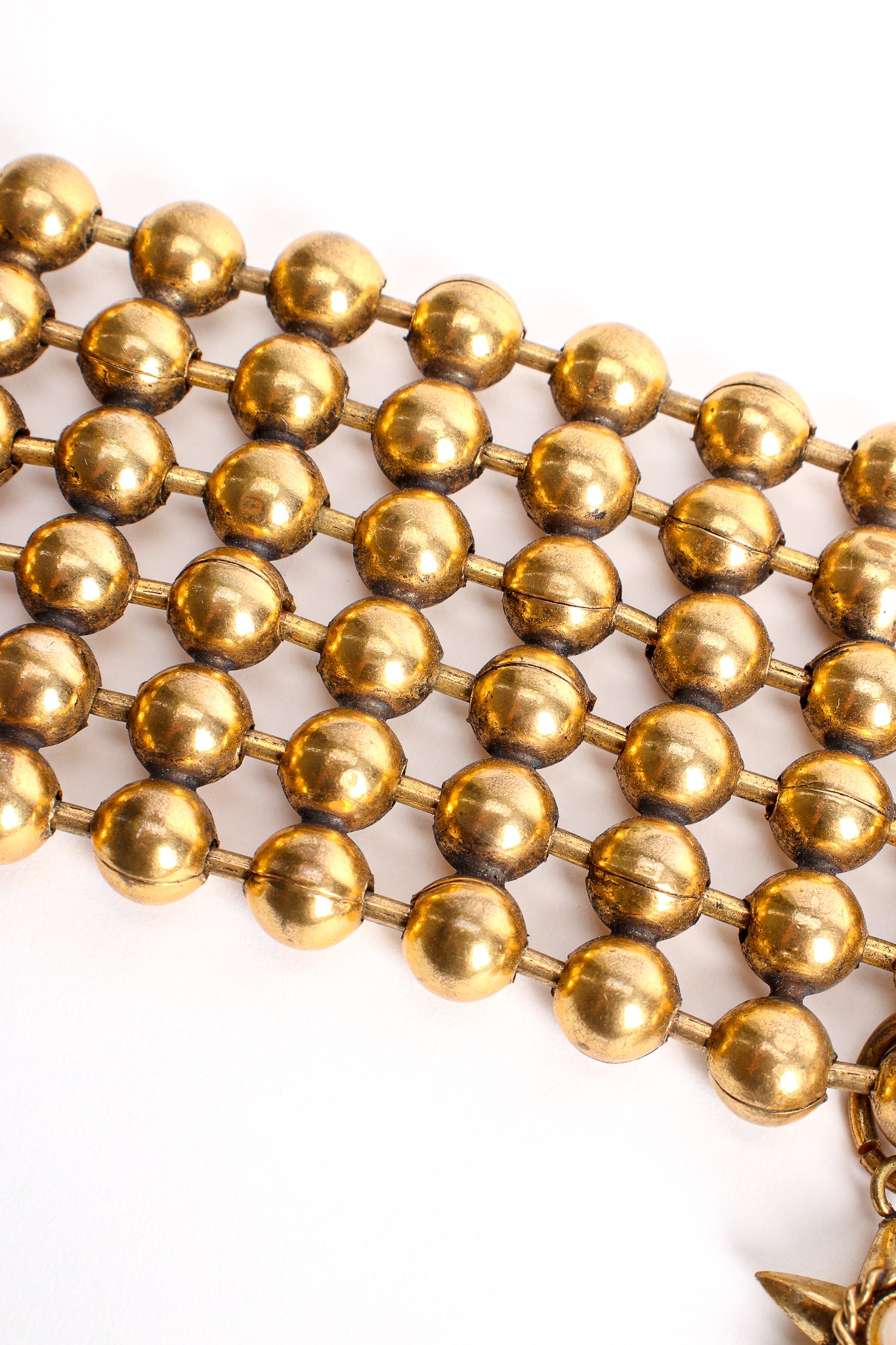 Vintage Moon & Stars Brass Ball Bead Choker wear at Recess Los Angeles