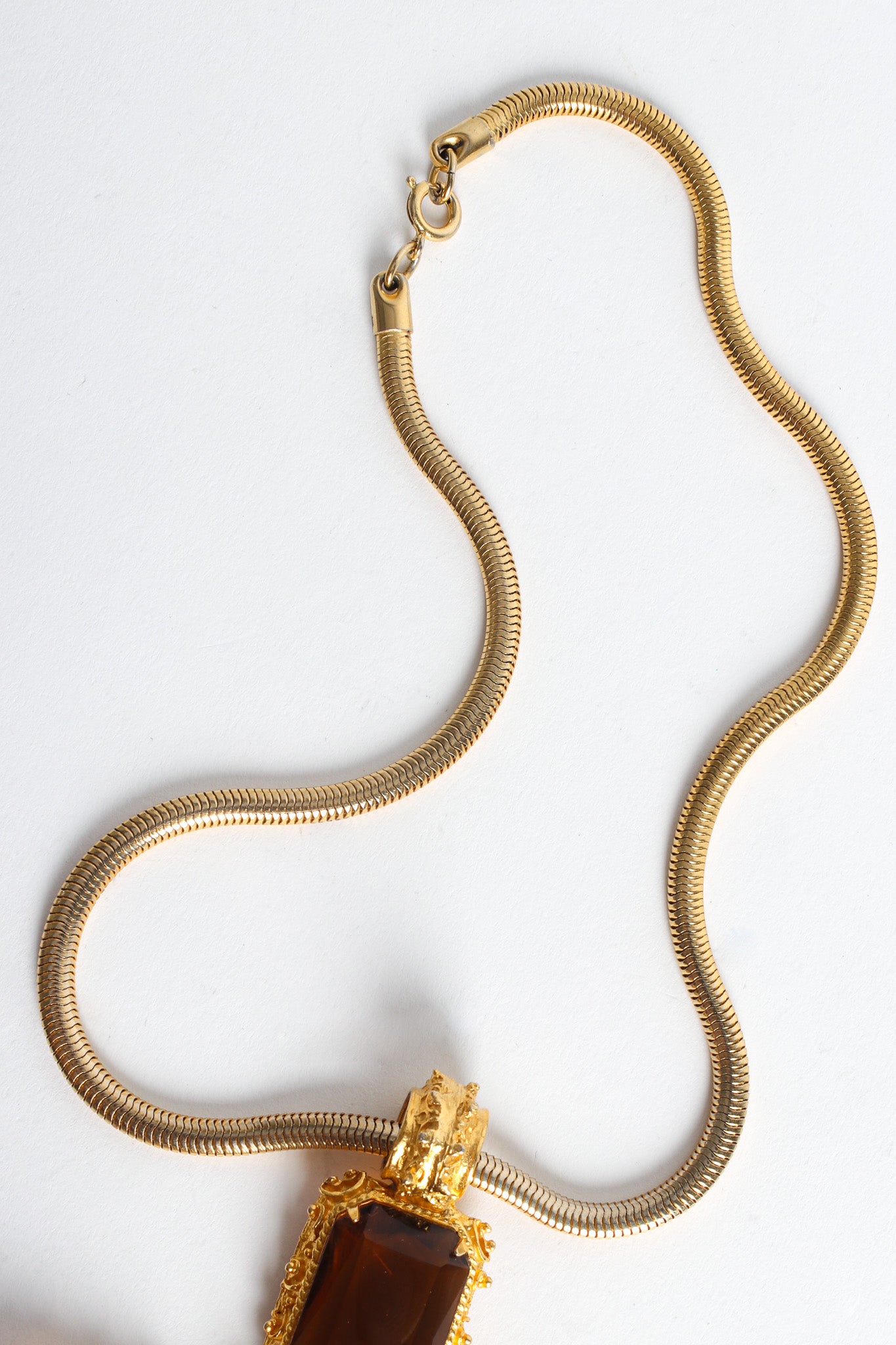 Vintage Pearl Stone Cross Pendant Necklace detail @ Recess LA