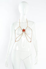 Vintage Accessocraft Ruby Stoned Chain Harness mannequin front @ Recess Los Angeles