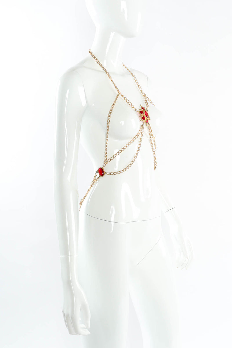 Vintage Accessocraft Ruby Stoned Chain Harness mannequin angle @ Recess Los Angeles