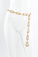 Vintage Rhinestone Cuban Chain Link Belt on mannequin waist at Recess Los Angeles