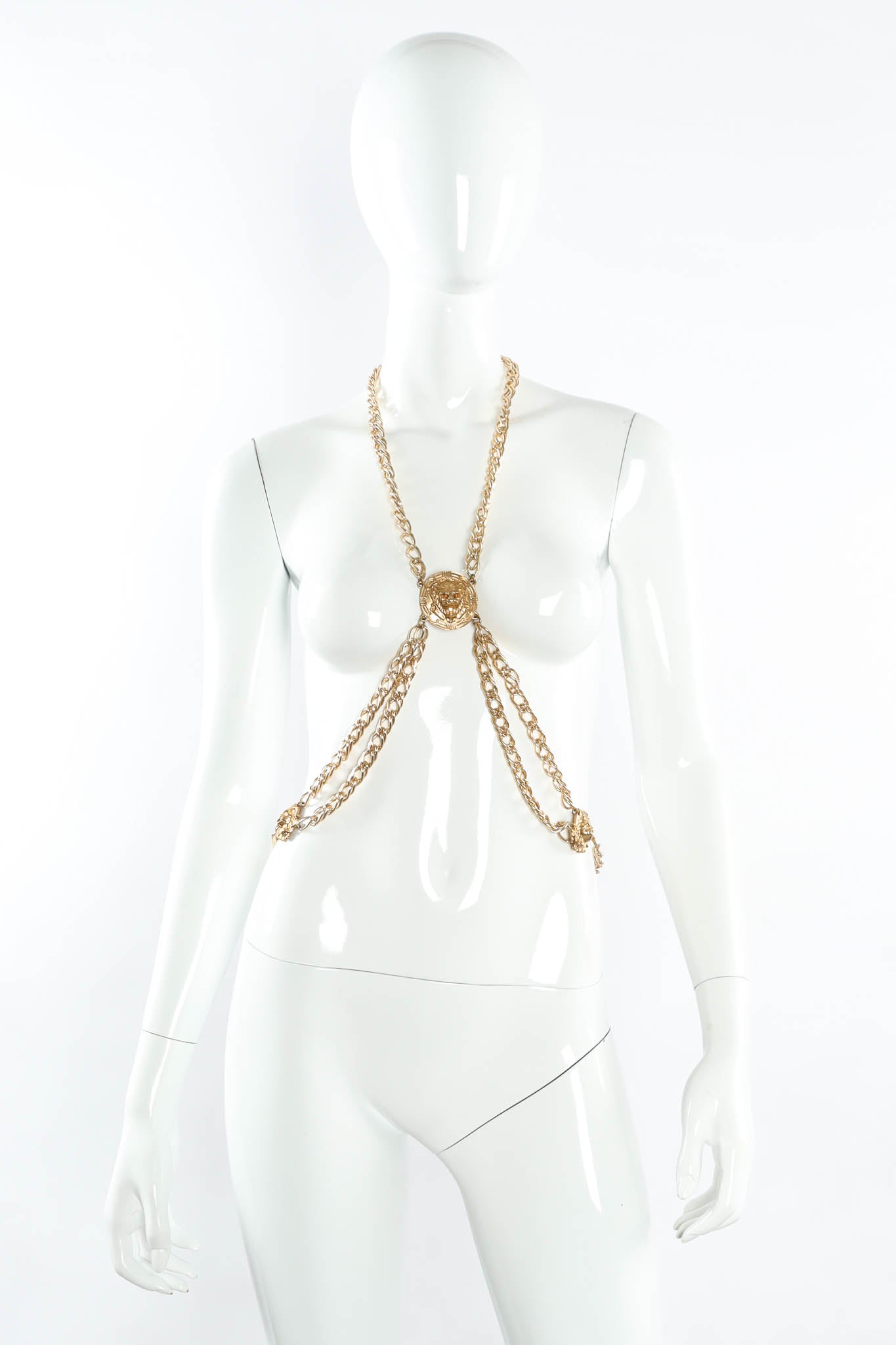 Vintage Lion Emblem Body Harness mannequin front @ Recess Los Angeles