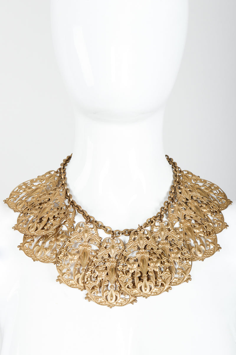 Vintage Filigree Plate Collar Necklace on Mannequin at Recess Los Angeles