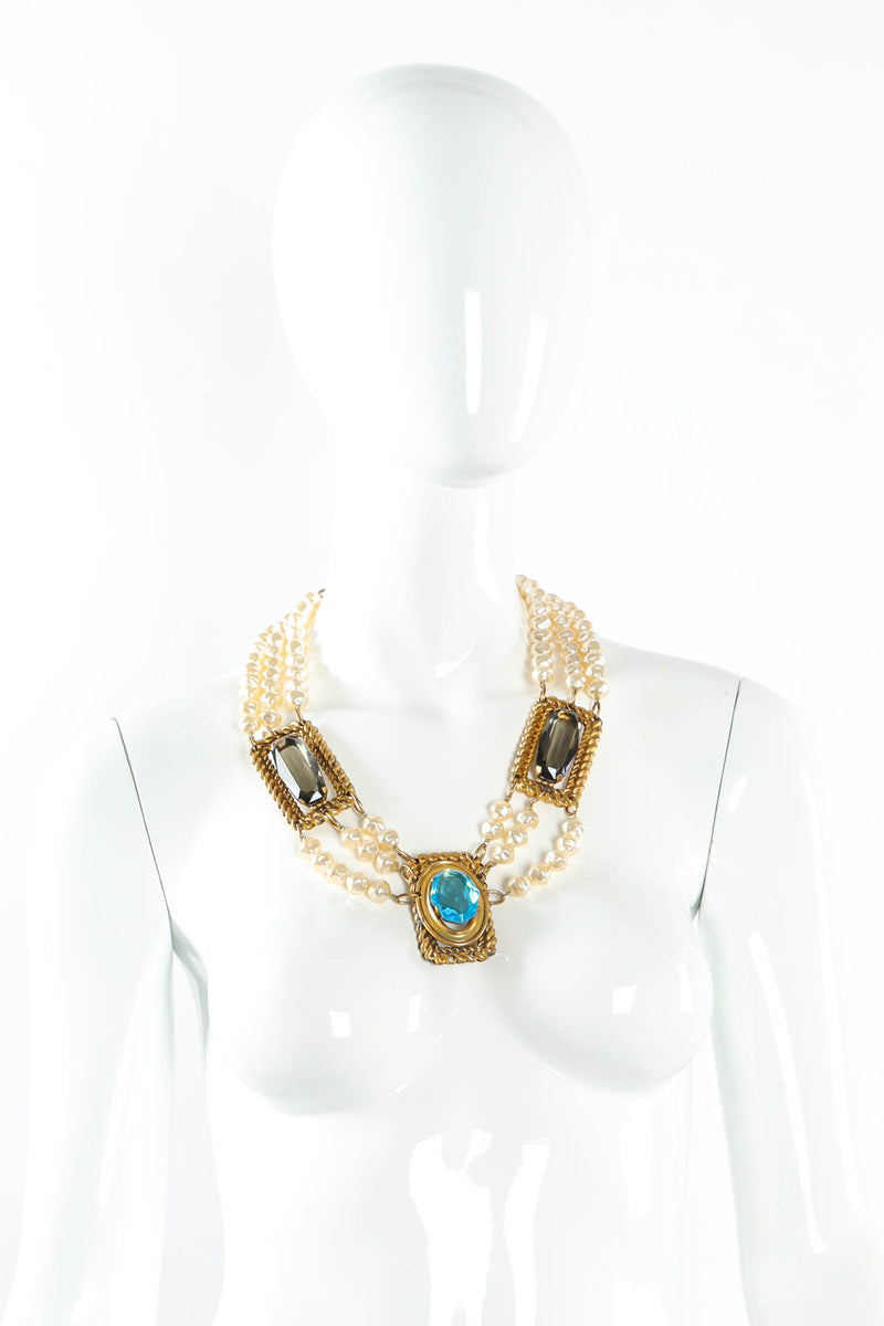 Vintage Framed Jewel Pearl Necklace on mannequin @ Recess Los Angeles