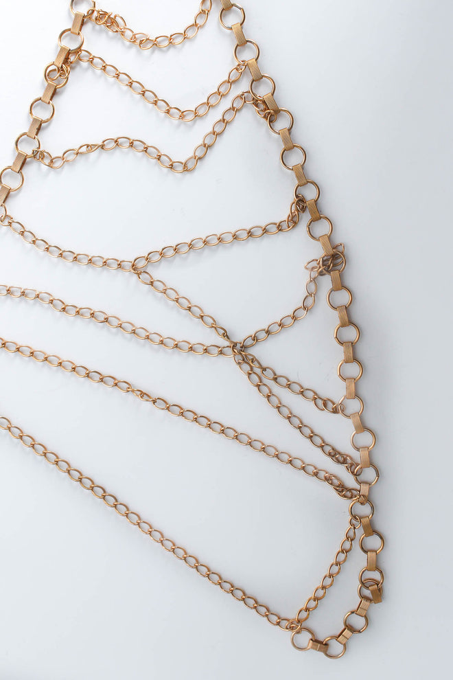 Vintage Floral Filigree Multi Chain Harness chains, o rings, bar connectors @ Recess Los Angeles