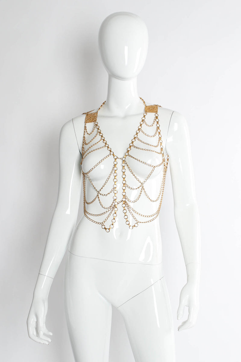Vintage Floral Filigree Multi Chain Harness mannequin front @ Recess Los Angeles