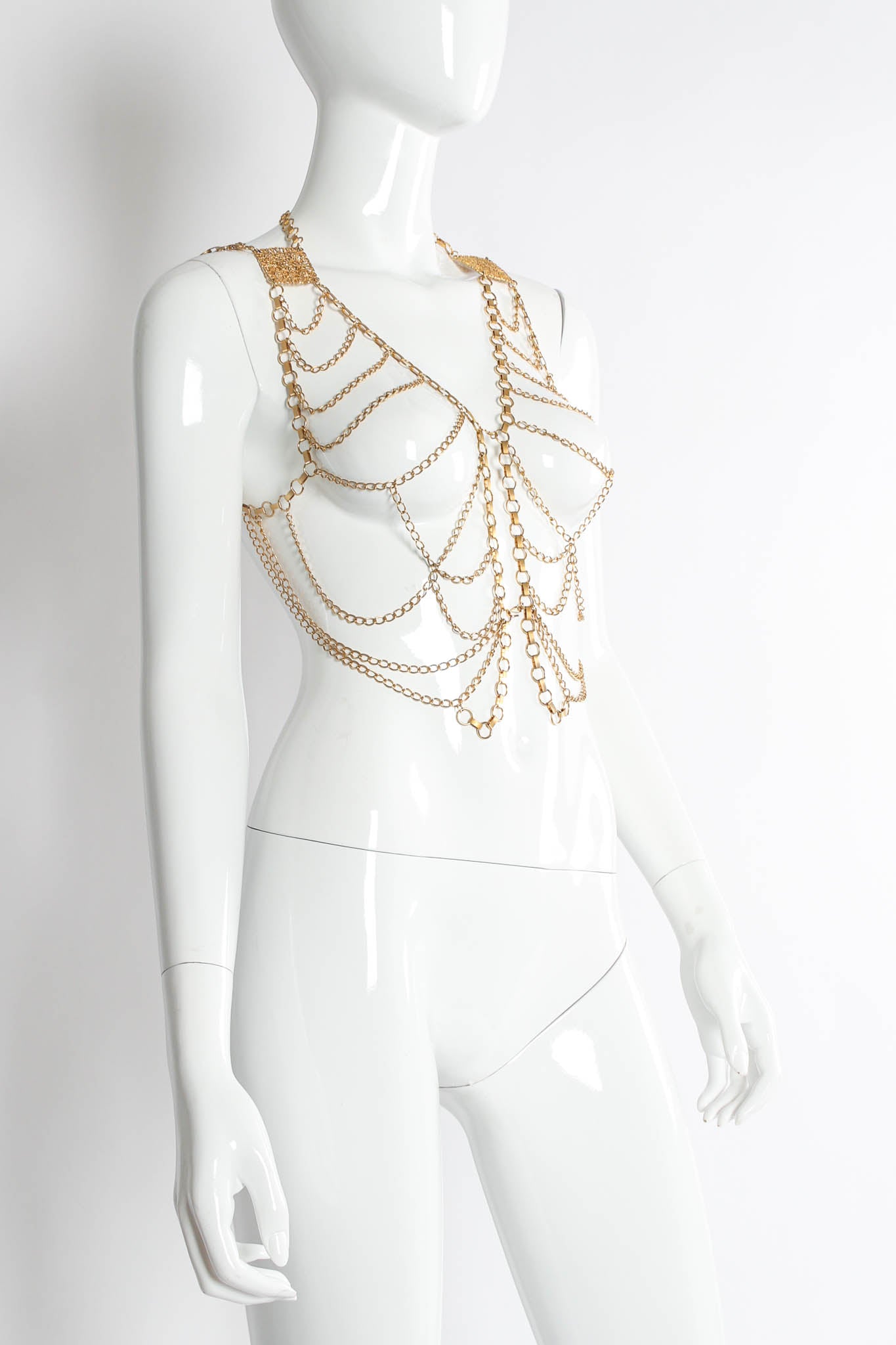 Vintage Floral Filigree Multi Chain Harness mannequin angle @ Recess Los Angeles