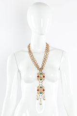 Vintage Jeweled Filigree Pendant Necklace on mannequin @ Recess Los Angeles