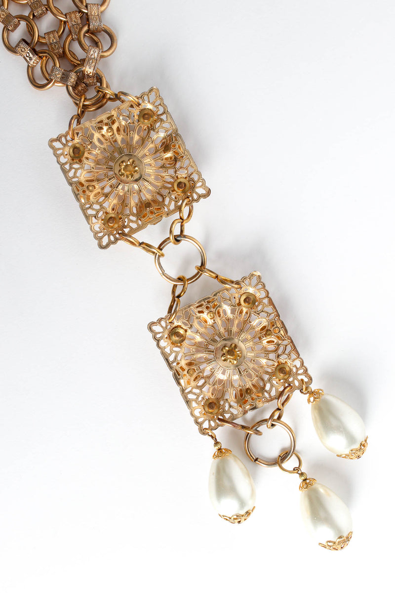Vintage Jeweled Filigree Pendant Necklace reverse @ Recess Los Angeles