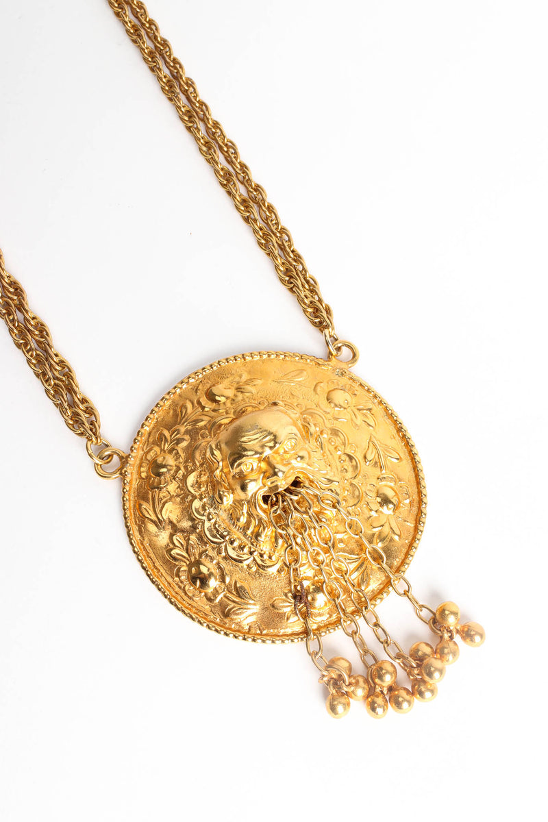 Vintage Grecian God Medallion Pendant Necklace medallion close @ Recess Los Angeles