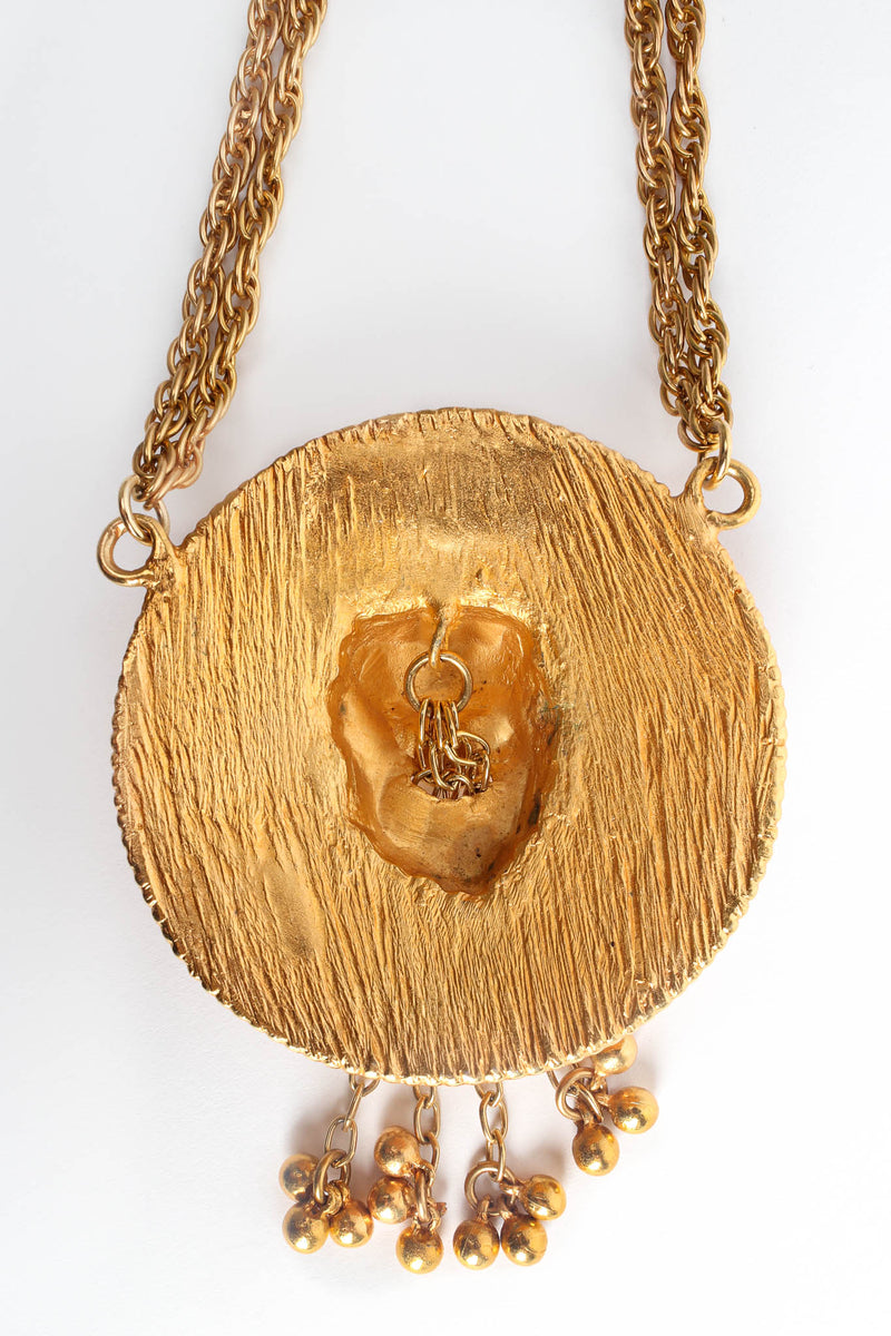 Vintage Grecian God Medallion Pendant Necklace reverse light discoloration  @ Recess Los Angeles