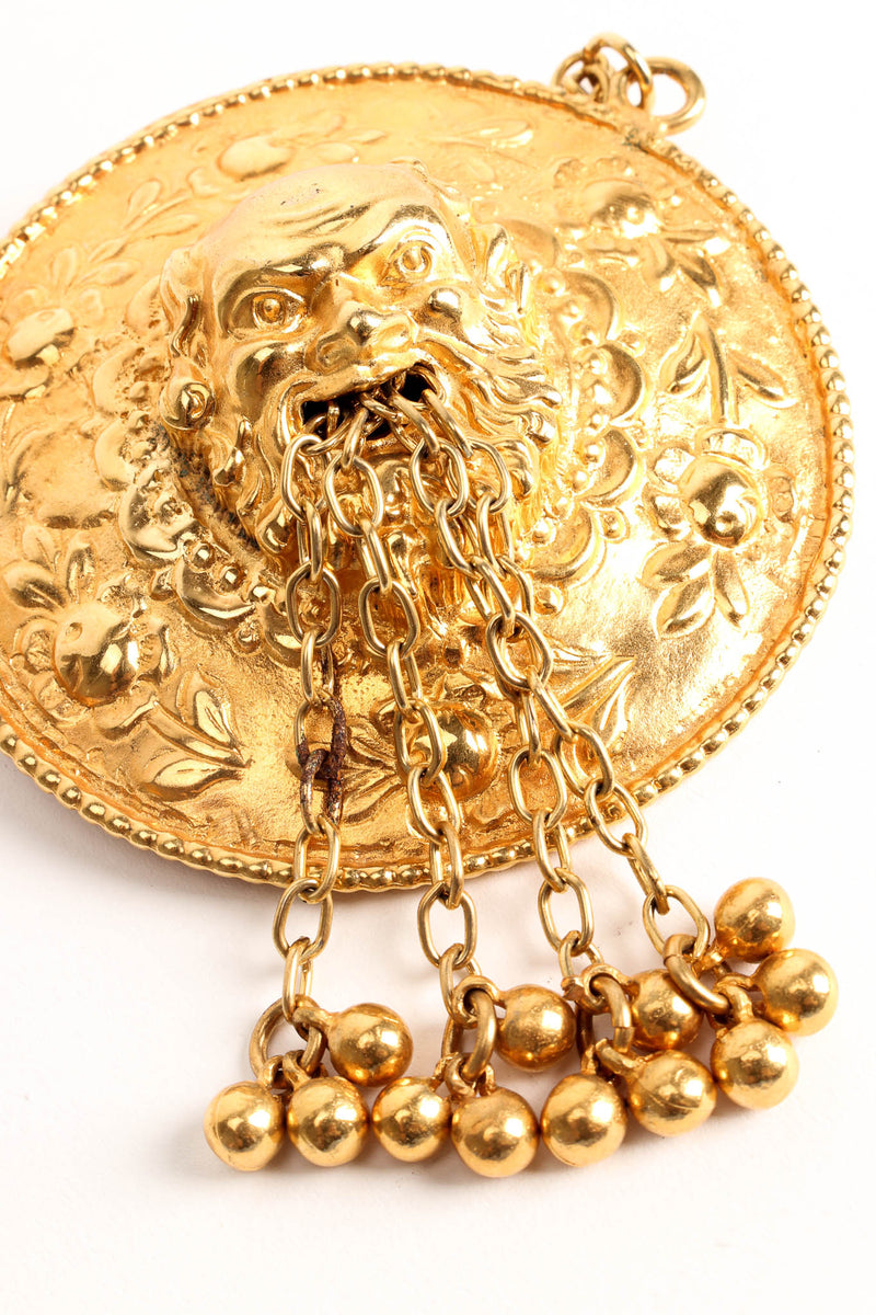 Vintage Grecian God Medallion Pendant Necklace medallion drape/cluster close @ Recess Los Angeles