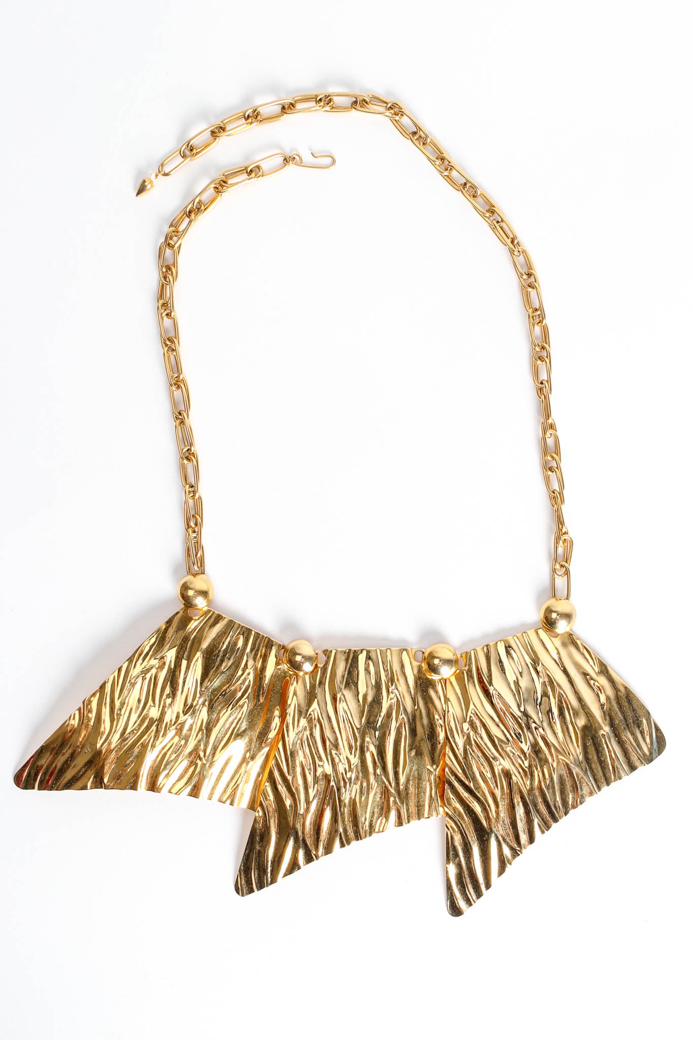 Vintage Textured Trapezoid Plate Necklace front at Recess Los Angeles