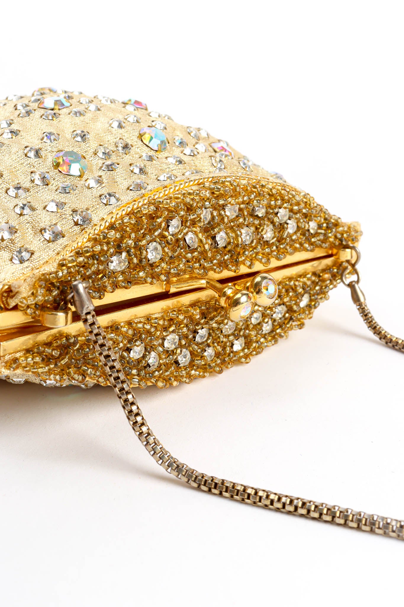 Vintage Daisy Rhinestone Pouch Bag pouch frame detail @ Recess Los Angeles