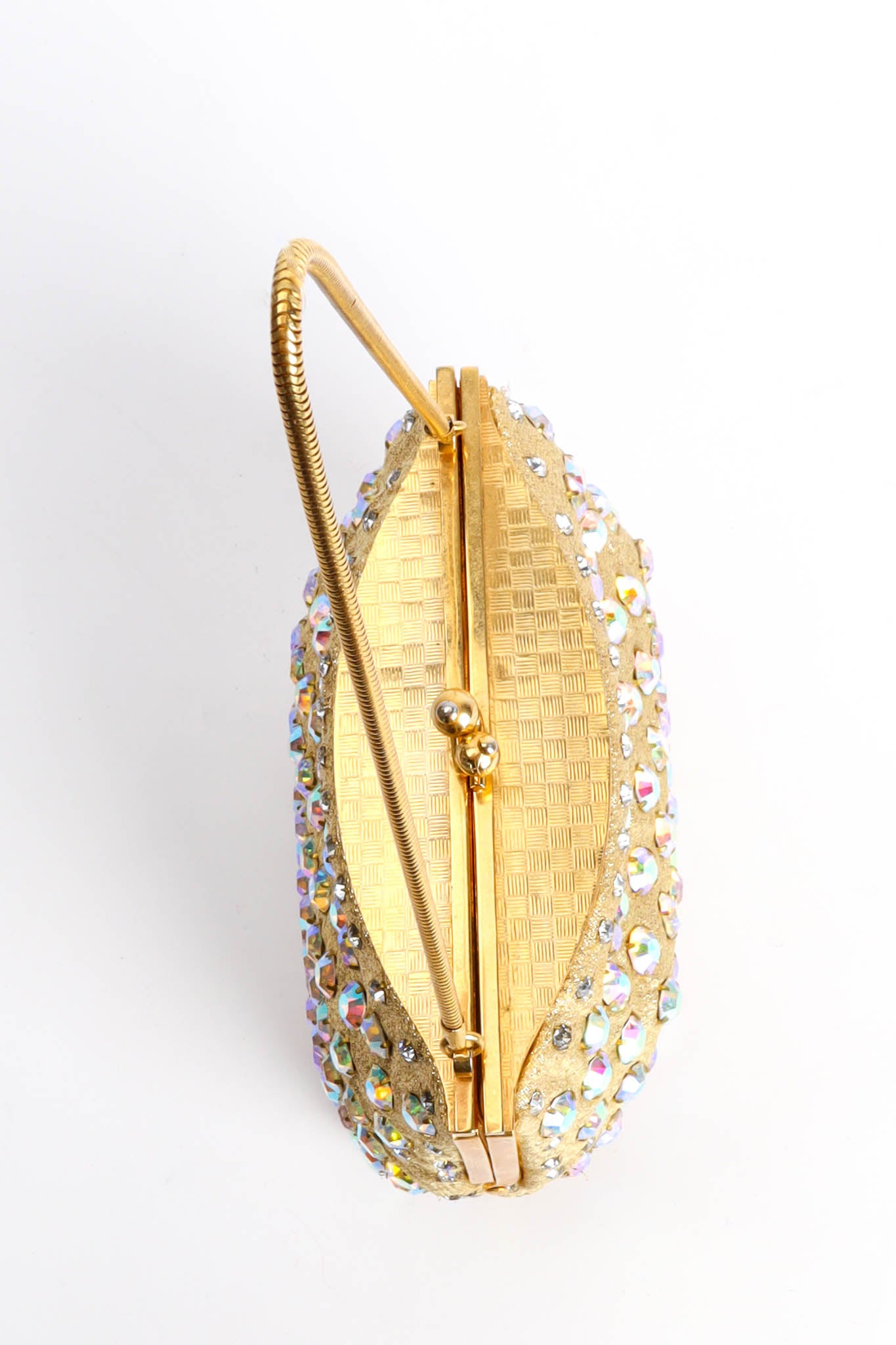 Vintage Iridescent Rhinestone Frame Pouch Bag top @ Recess Los Angeles
