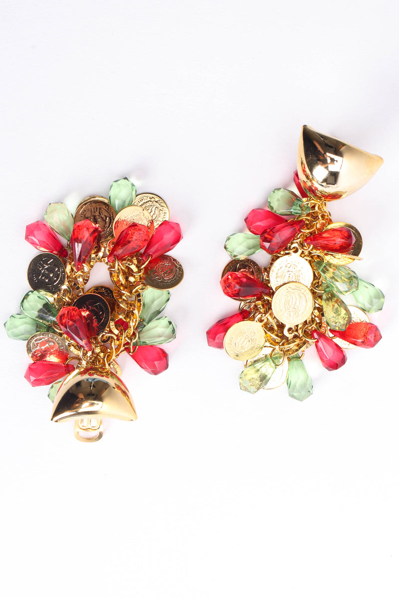 Vintage Festive Crystal Coin Waterfall Earrings compare shot @ Recess Los Angeles