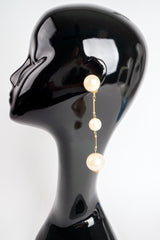 Vintage Long Pearl Drop Earrings on Mannequin at Recess Los Angeles