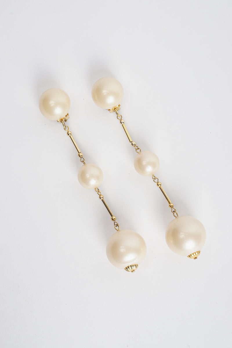Vintage Long Pearl Drop Earrings at Recess Los Angeles