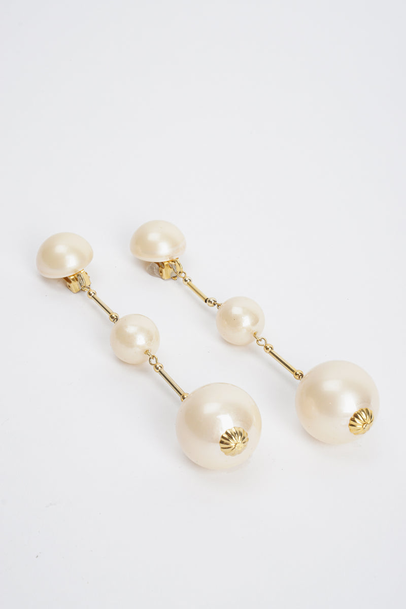 Vintage Long Pearl Drop Earrings at Recess Los Angeles