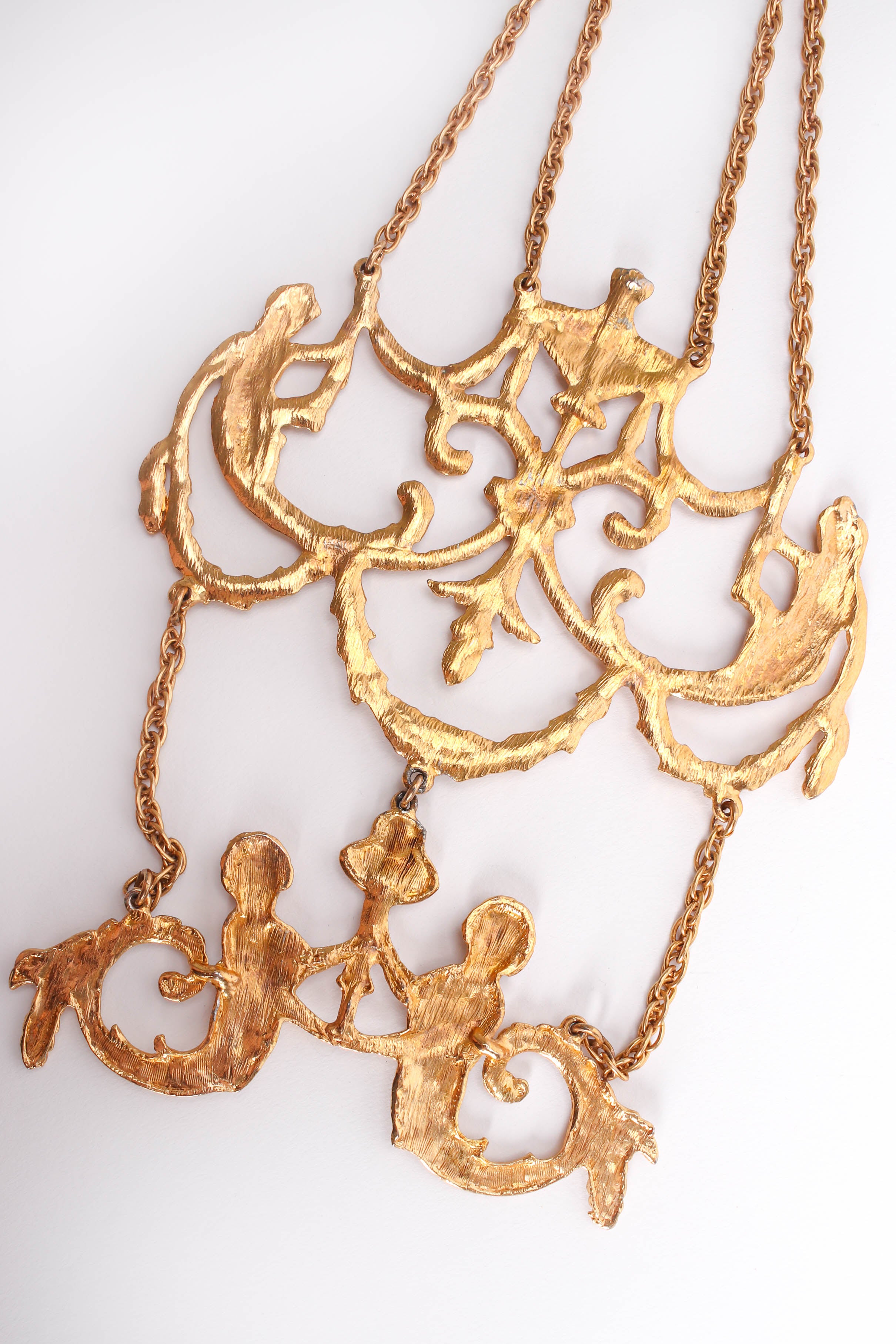 Baroque Mermaid Plate Pendant Necklace back pendant detail @ Recess LA