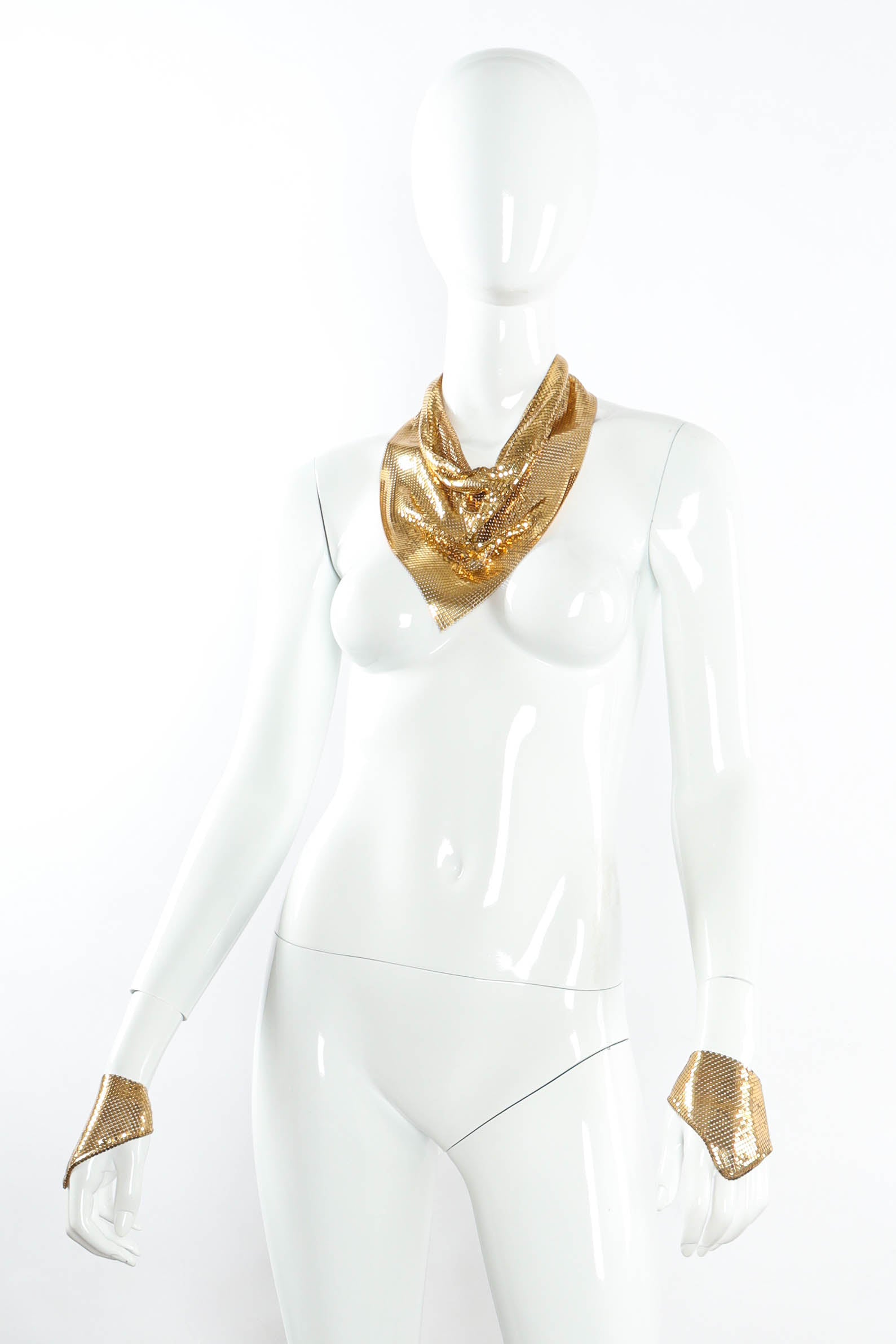 Vintage Mesh Chain Necklace & Bracelet Set on mannequin  @ Recess LA