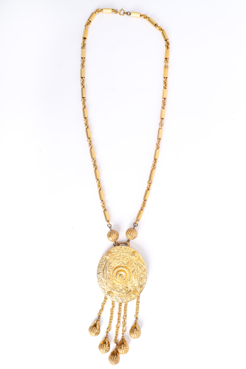 Vintage Byzantine Pendant Necklace clasped front @ Recess LA