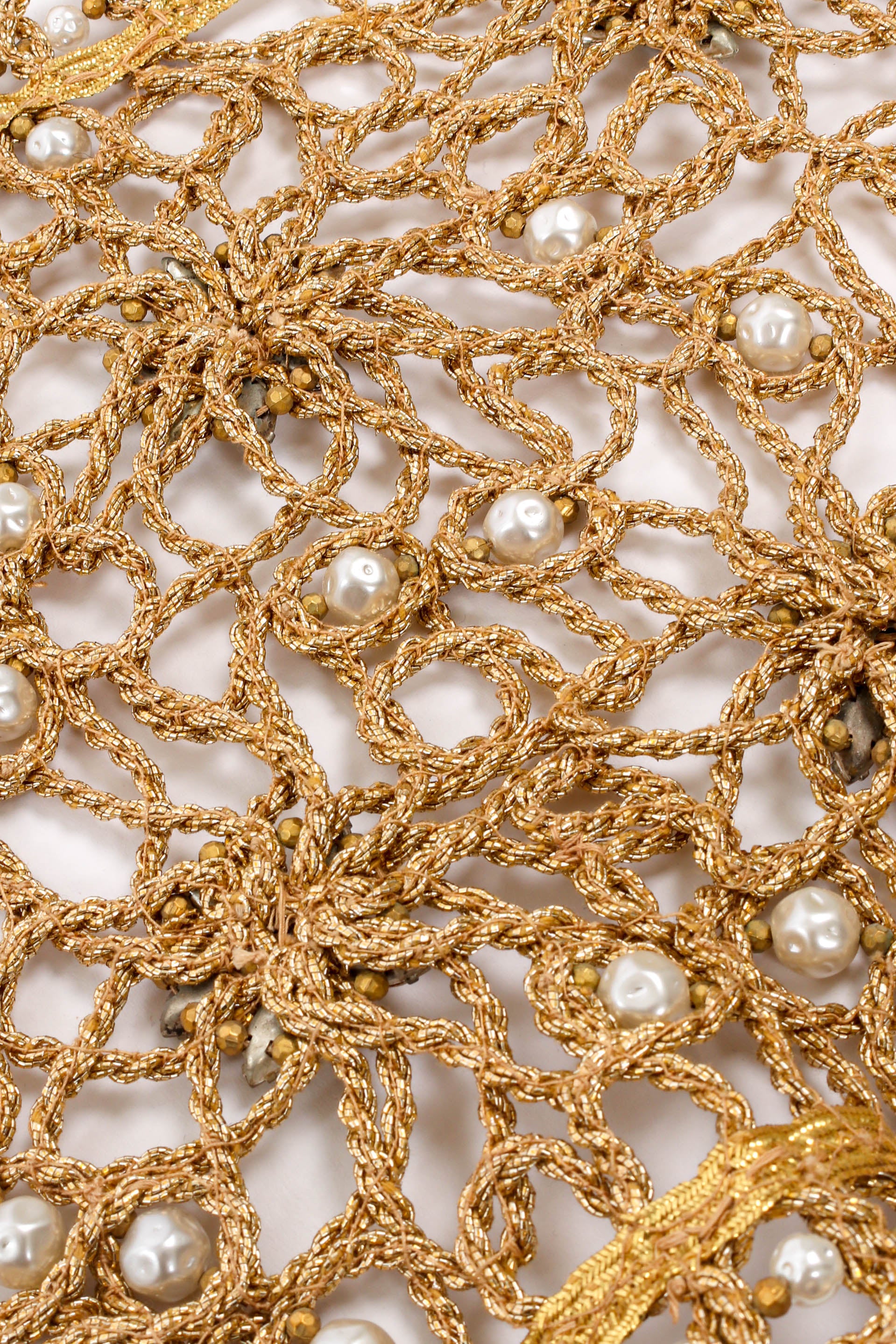 Vintage Jeweled Crochet Rope Vest pearls @ Recess Los Angeles