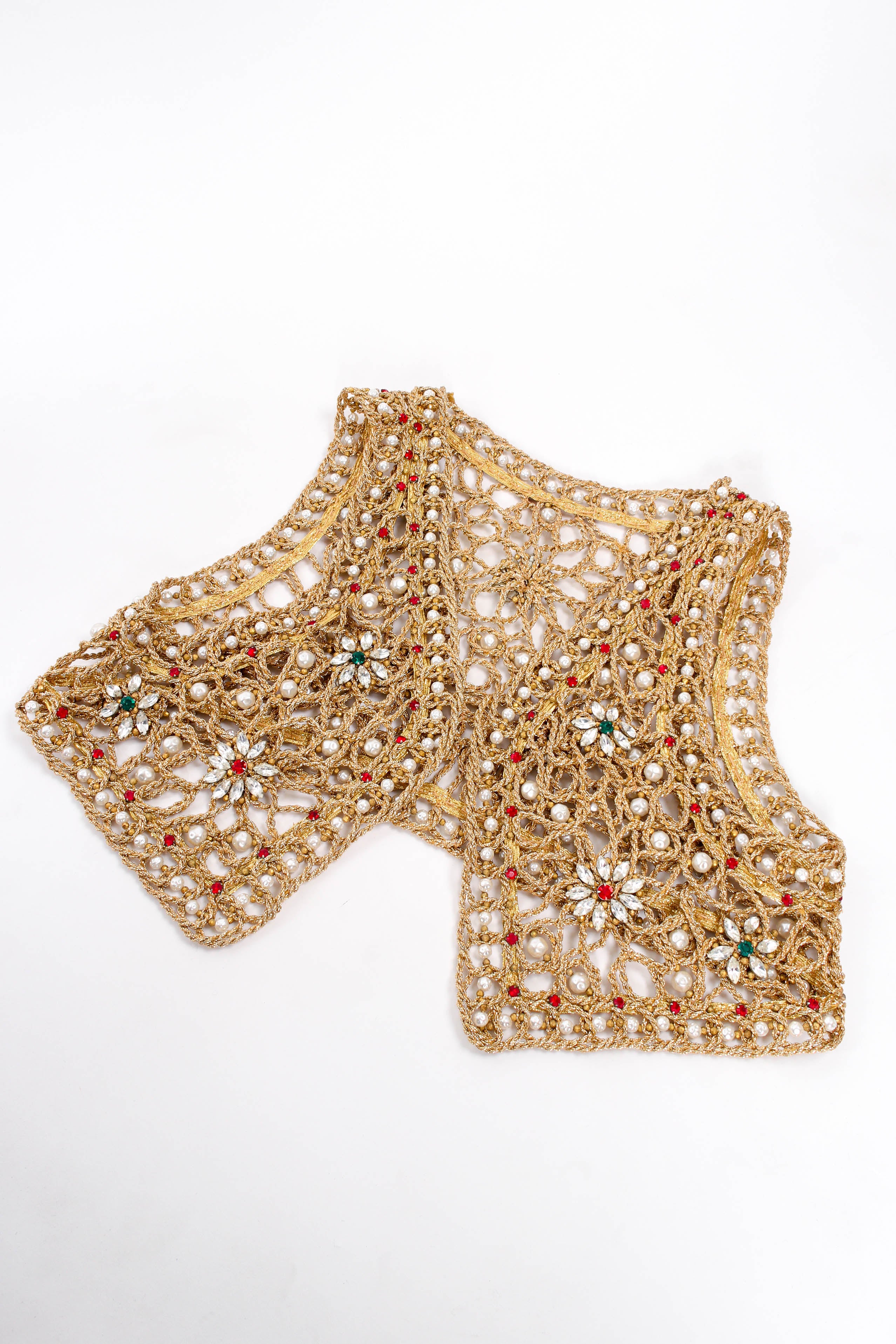 Vintage Jeweled Crochet Rope Vest flat @ Recess Los Angeles