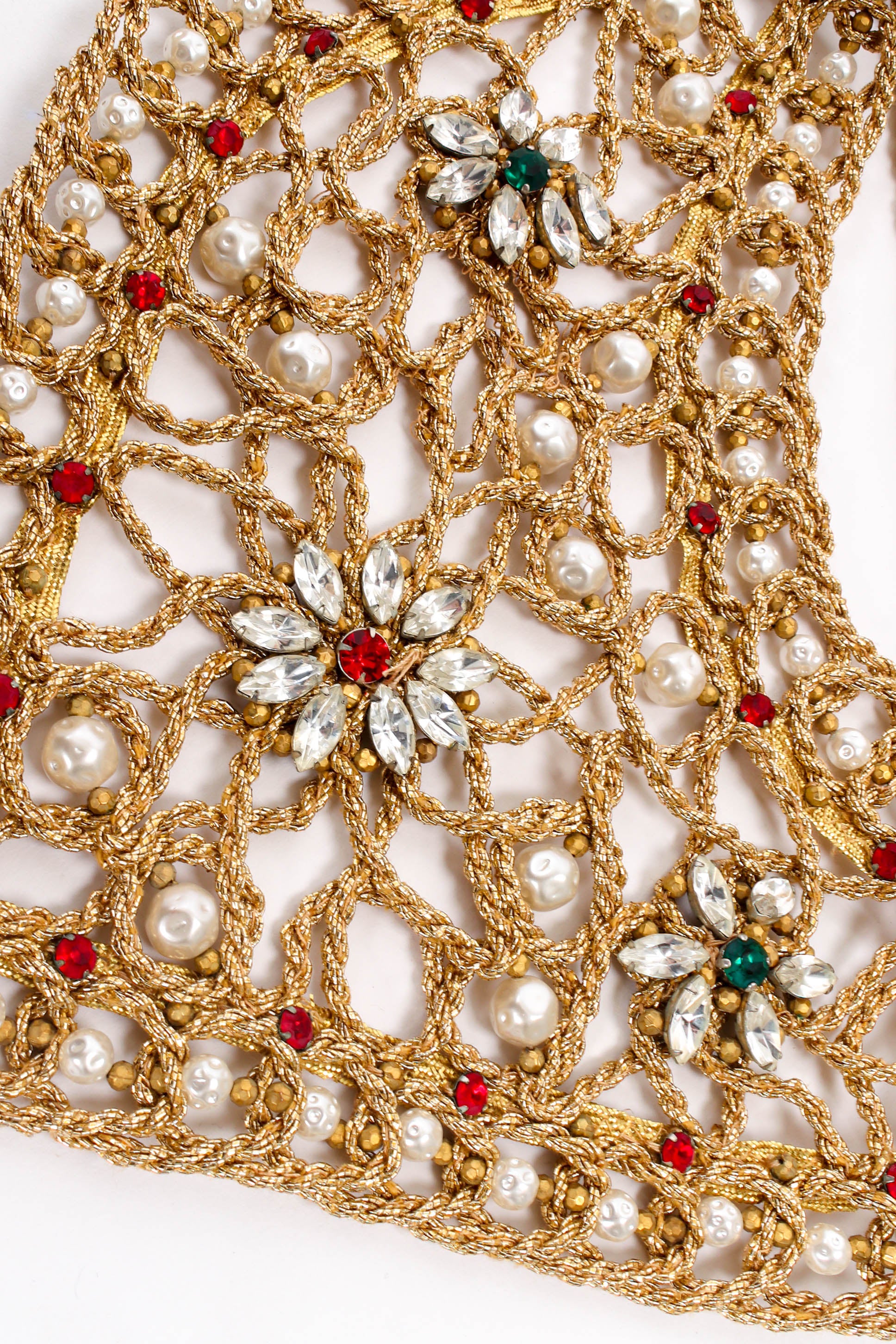 Vintage Jeweled Crochet Rope Vest close up @ Recess Los Angeles