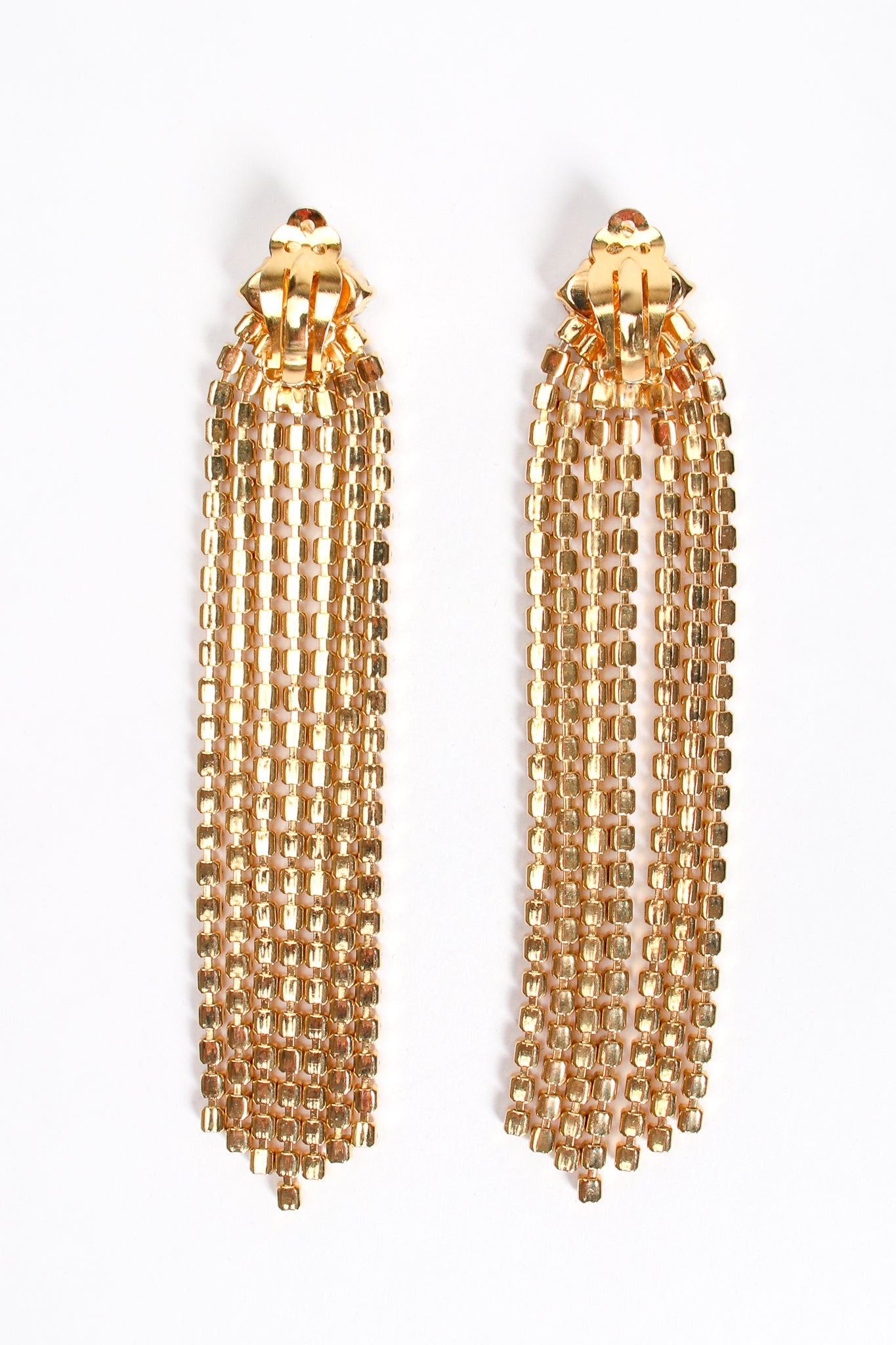 Vintage Rhinestone Fringe Cluster Earrings backside at Recess Los Angeles