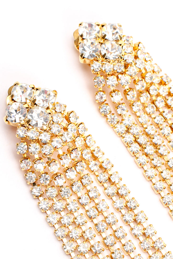Vintage Rhinestone Fringe Cluster Earrings detail at Recess Los Angeles