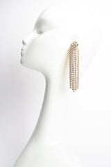 Vintage Rhinestone Fringe Cluster Earrings on Mannequin at Recess Los Angeles