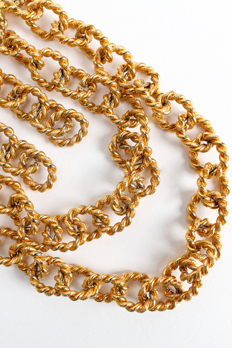 Vintage Golden Horse Pendant Rope Chain Necklace chain drop close @ Recess LA