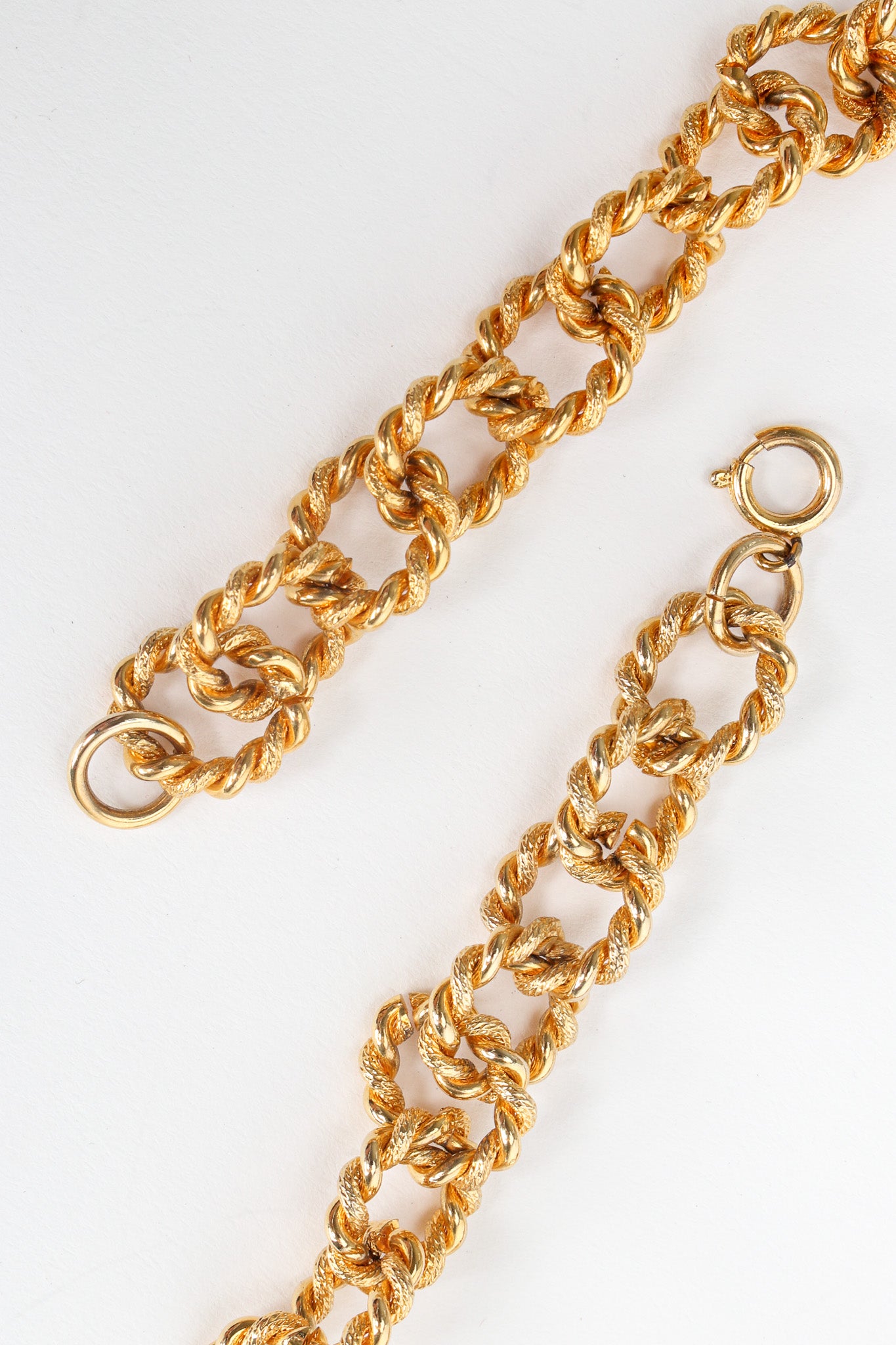 Vintage Golden Horse Pendant Rope Chain Necklace unclasped @ Recess LA