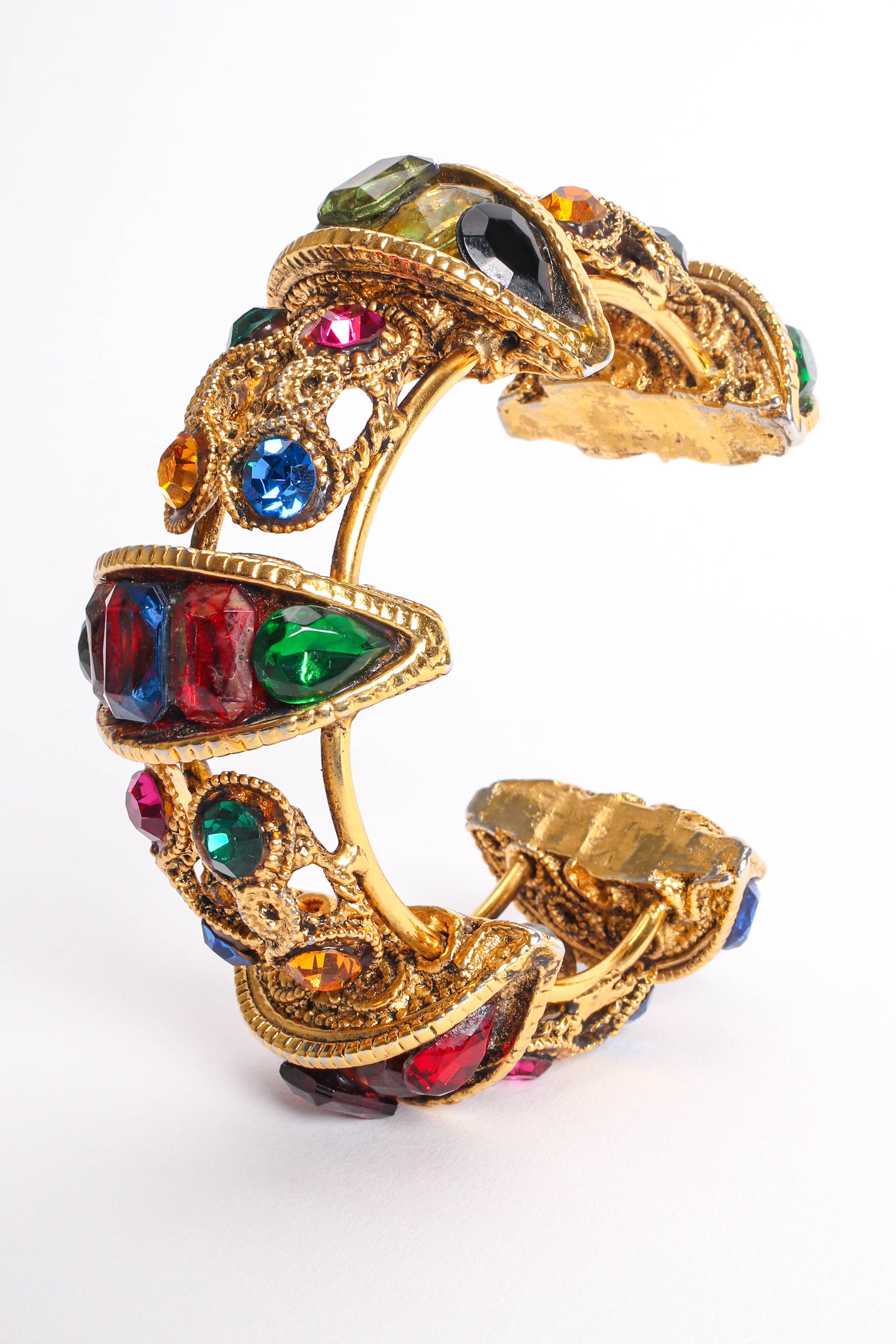 Vintage Chunky Jeweled Baroque Armband angled flat lay @ Recess LA