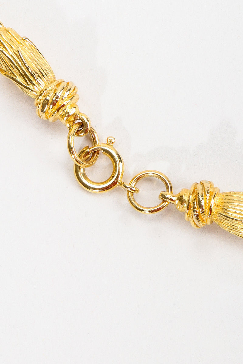 Vintage Gold Sculpted Tassel Pendant spring ring clasp at Recess Los Angeles