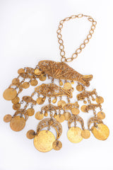 Vintage Filigree Moon Fish Necklace back flat lay @ Recess LA