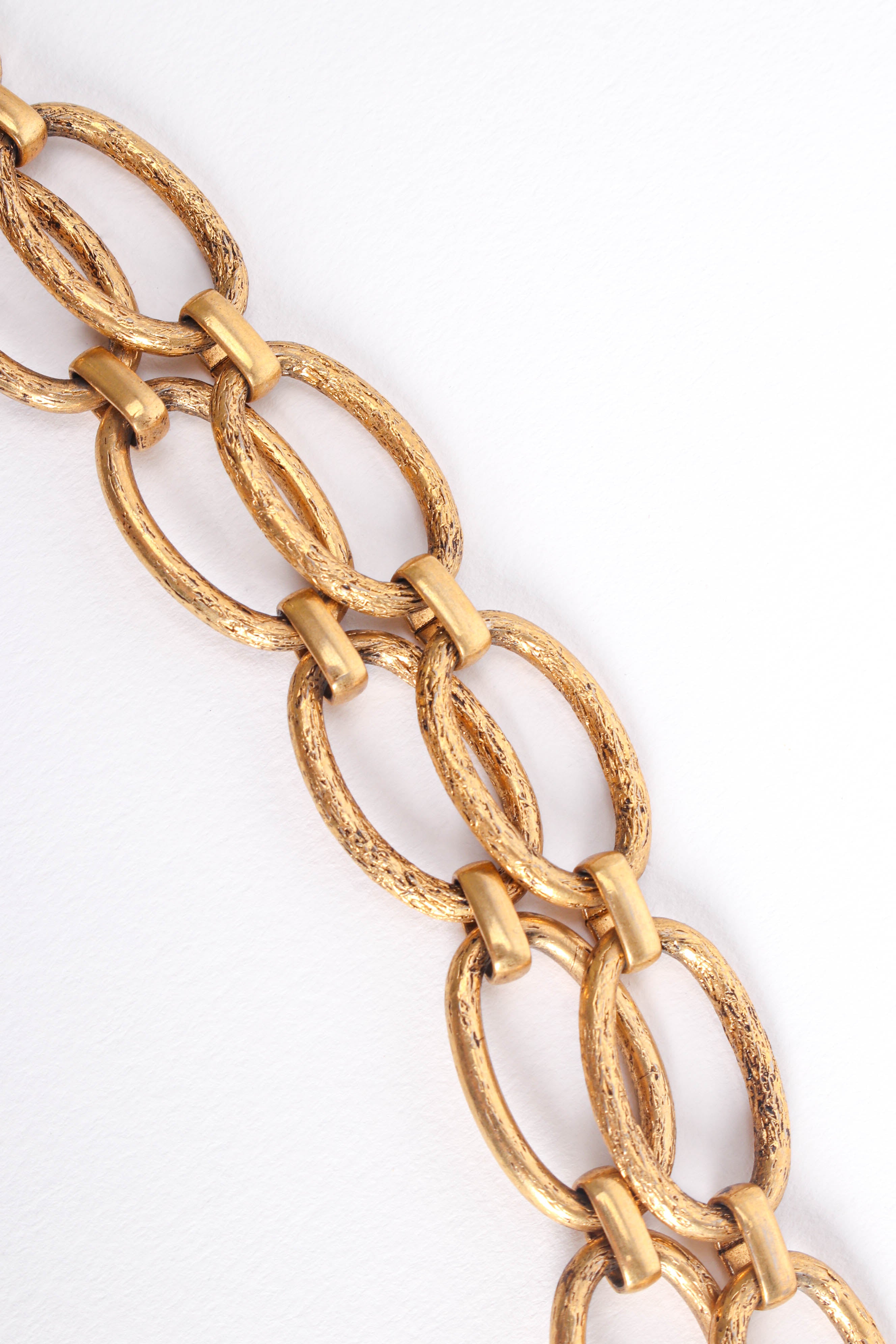 Vintage Filigree Moon Fish Necklace chain link detail @ Recess LA