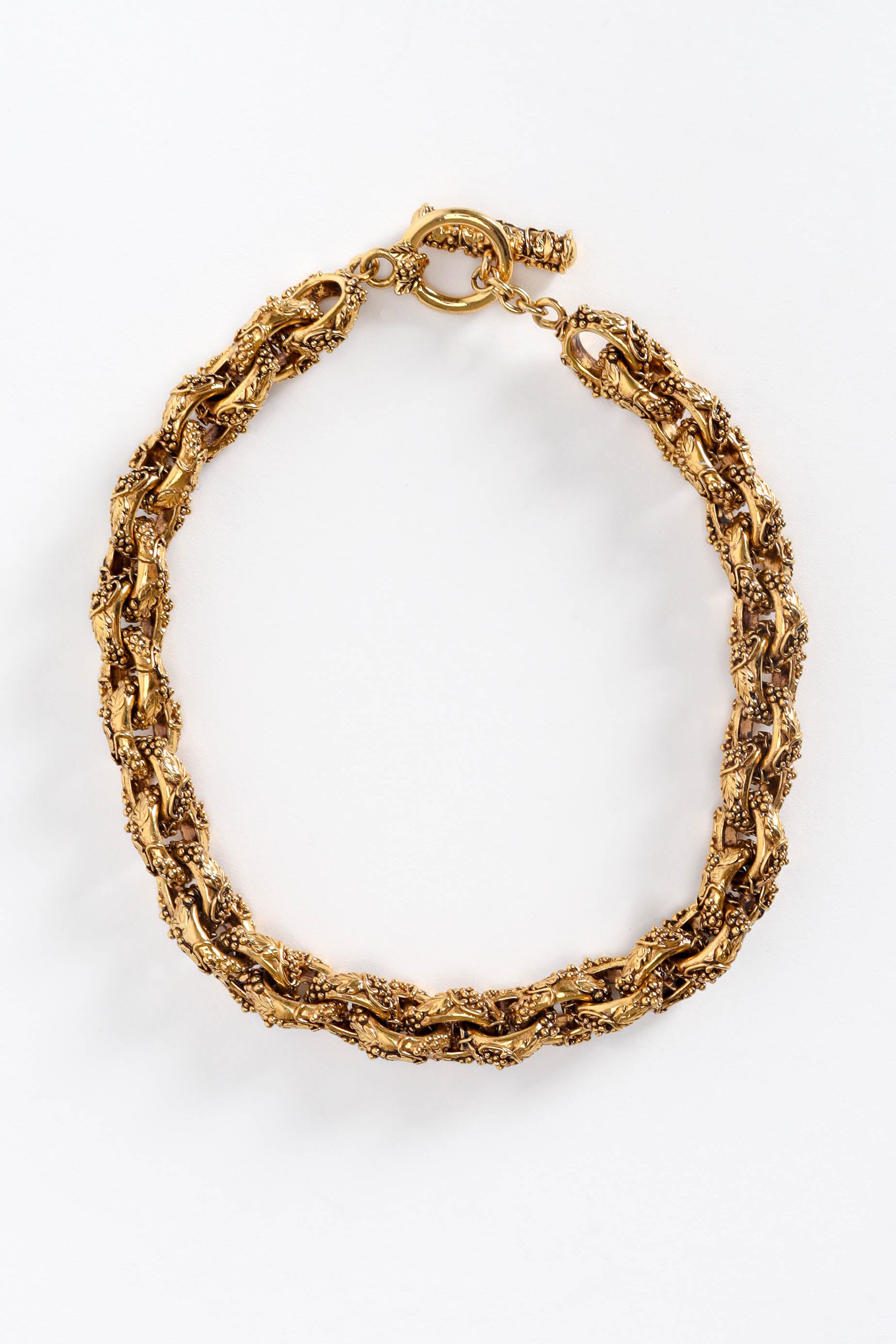 Vintage Grapevine Choker Necklace round linked flat lay @ Recess LA