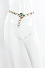 Vintage Filigree Rhinestone Crystal Cluster Belt mannequin waist @ Recess LA