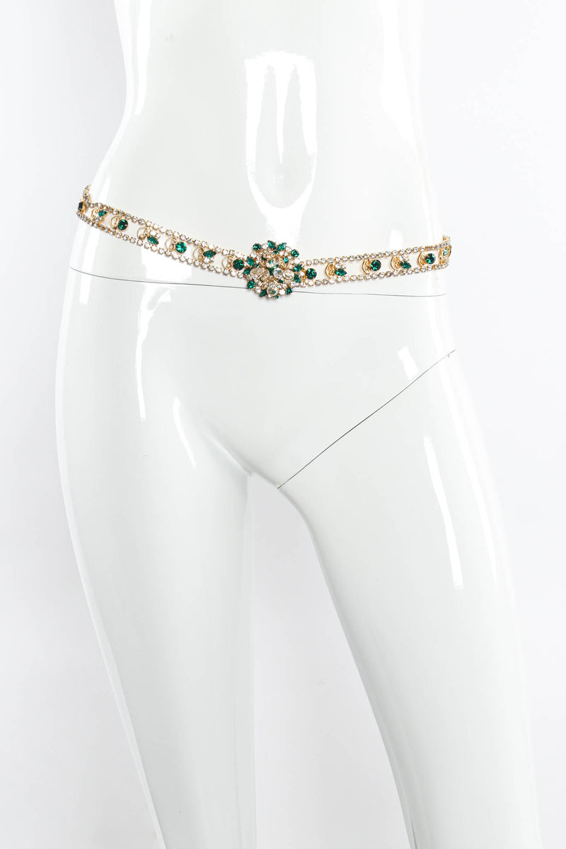 Vintage Filigree Rhinestone Crystal Cluster Belt mannequin hip @ Recess LA