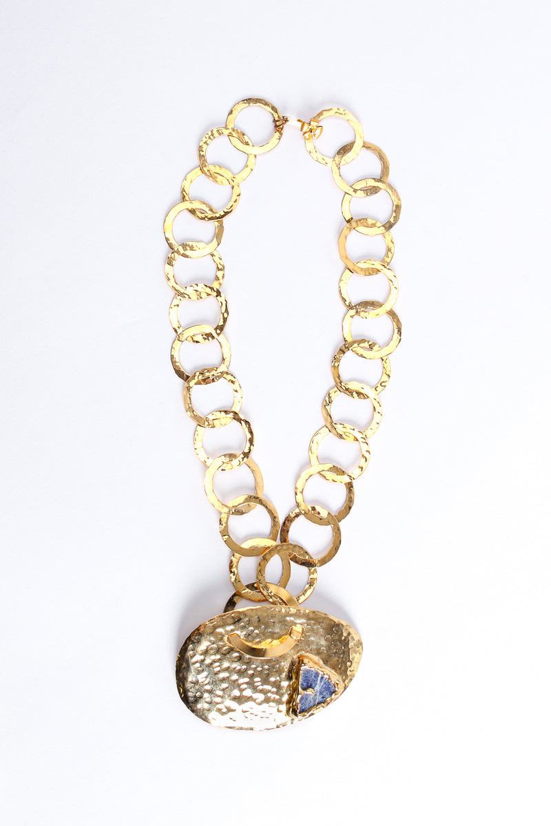Vintage Hammered Ring Plate Pendant Necklace at Recess Los Angeles