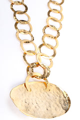 Vintage Hammered Ring Plate Pendant Necklace backside at Recess Los Angeles