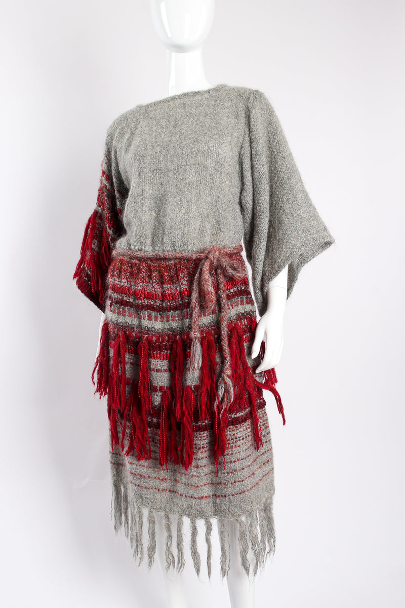 Vintage Brushed Yarn Fringe Top & Skirt Set on mannequin crop at Recess Los Angeles