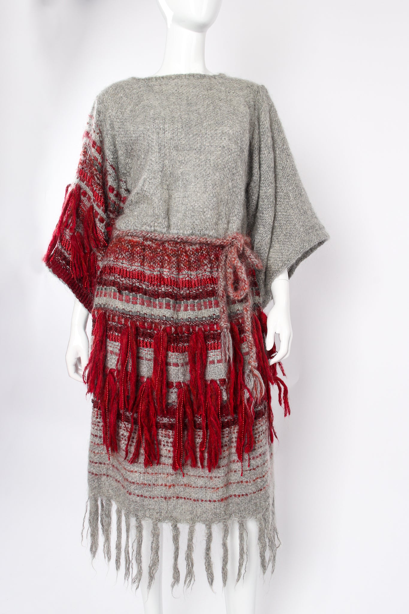 Vintage Brushed Yarn Fringe Top & Skirt Set on mannequin crop at Recess Los Angeles