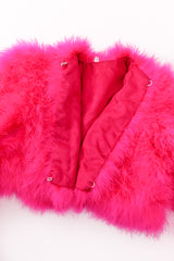 Vintage Hot Marabou Cropped Jacket hook and eye at Recess Los Angeles