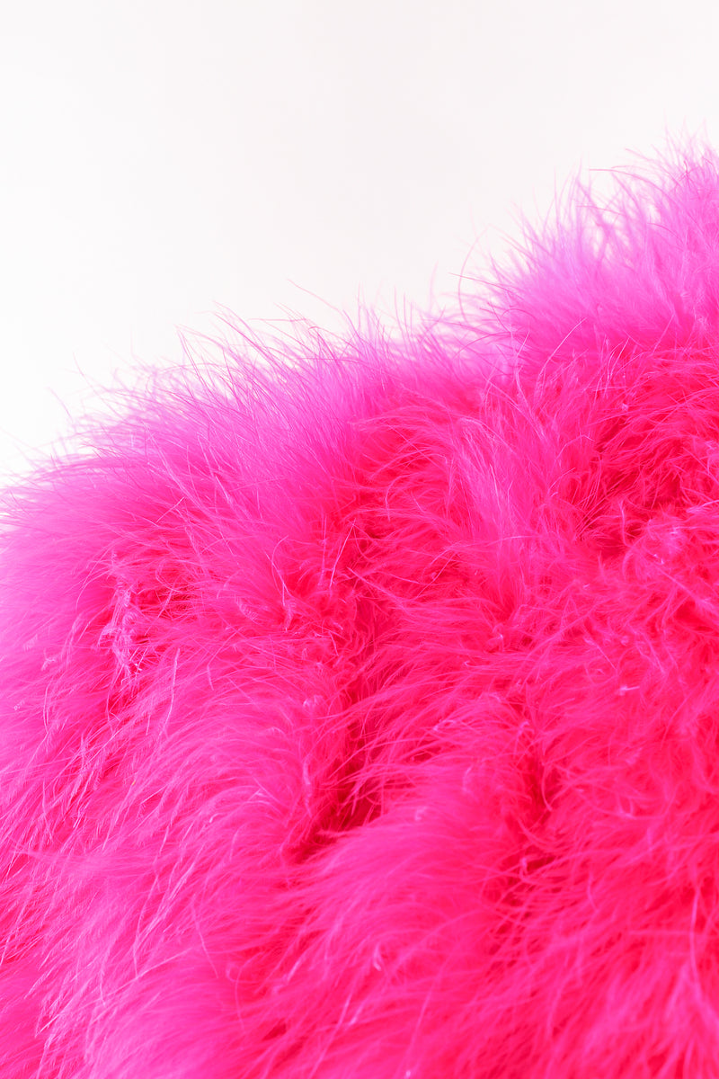 Vintage Hot Marabou Cropped Jacket feather detail at Recess Los Angeles